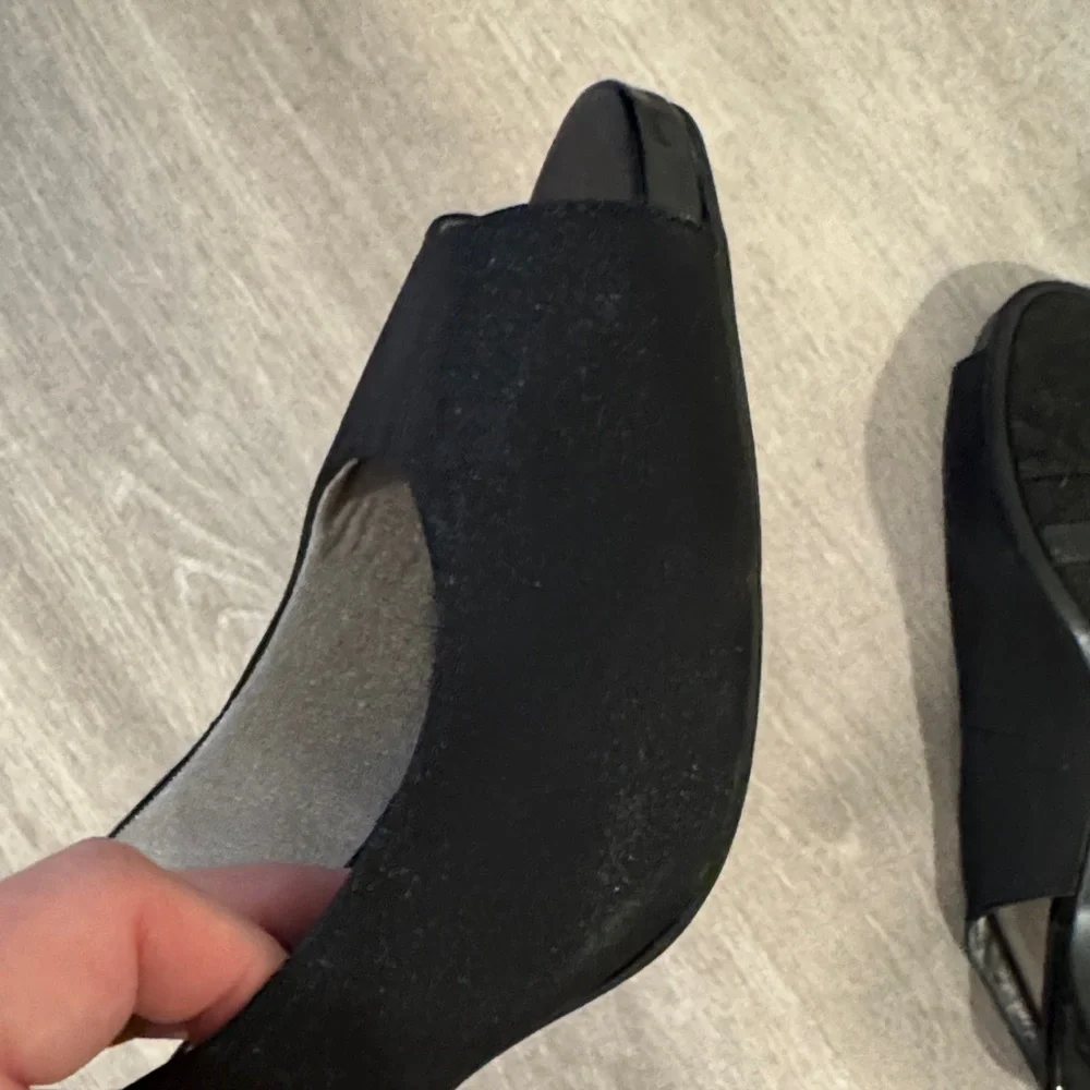 Life Stride Black Slingback Peep-Toe Heels - Picture 11 of 16